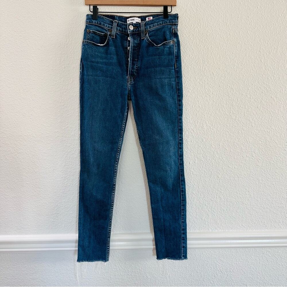 RE/DONE High Rise Ankle Cropped Skinny Jeans Size 28